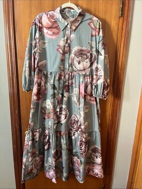 Anthropologie Bettina Shirt Dress x Loverly Gray size medium